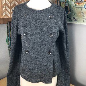 BCBGENERATION Wool Blend Cardigan Women’s size M Gray Military Moto